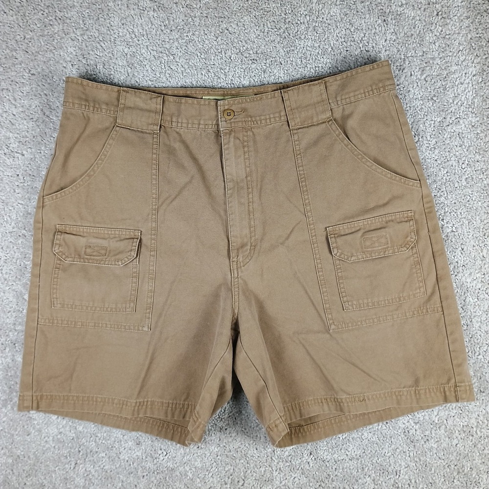 Cabela's Mens 7-Pocket Hiker Shorts Size 40 Tan Cotton Canvas Cargo Utility